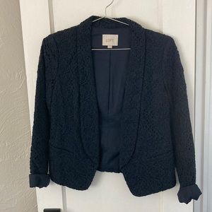 Loft navy blue floral lace blazer